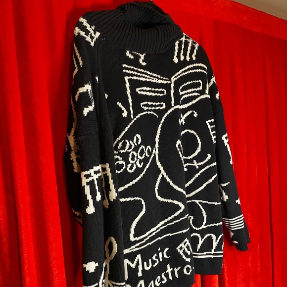🎵🎶RARE vintage music notes sweater🎶 🎵 - Picture 6 of 10